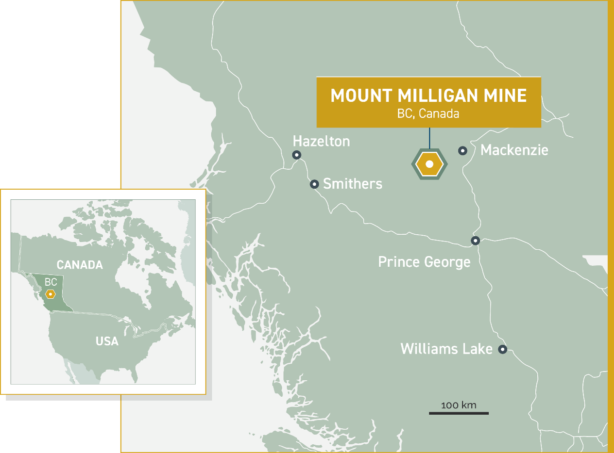 Mount Milligan map